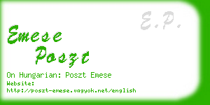 emese poszt business card